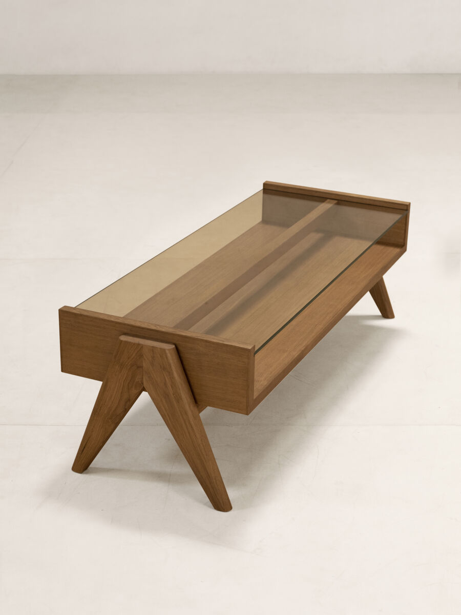 Table basse - Plateau en verre 