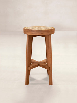 High Stool with Cane Seat