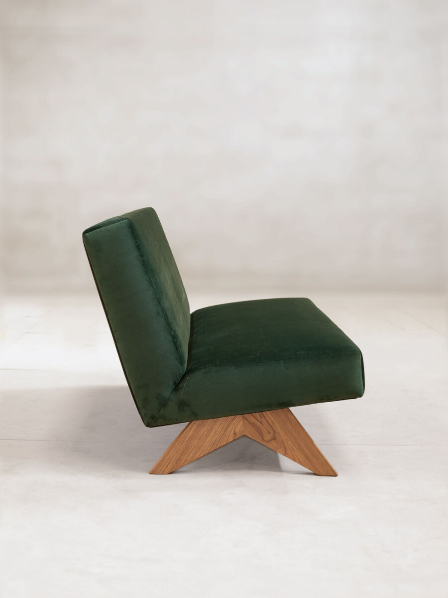 PHANTOM HANDS - Upholstered Armless Sofa/ Velvet Upholstery - Tempo