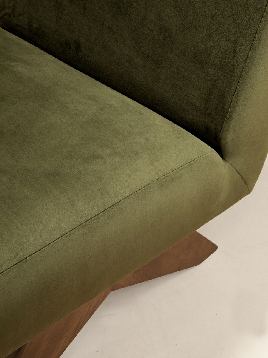 PHANTOM HANDS - Upholstered Armless Chair/ Velvet Upholstery - Tempo