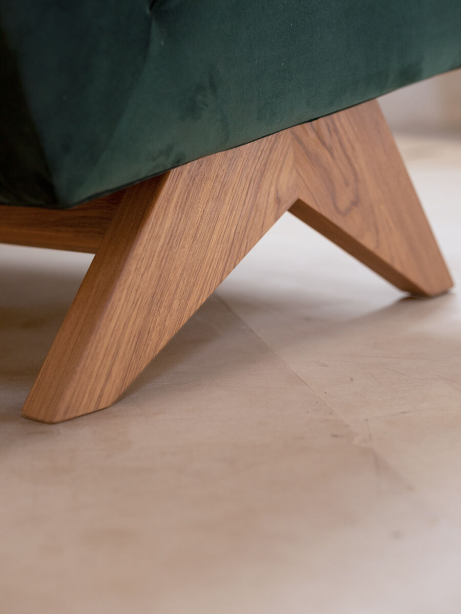 PHANTOM HANDS - Upholstered Armless Sofa/ Velvet Upholstery - Tempo