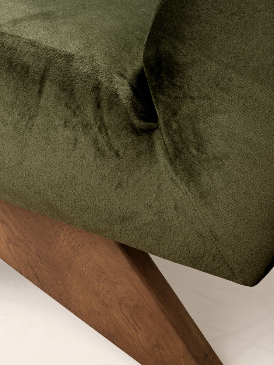 PHANTOM HANDS - Upholstered Armless Chair/ Velvet Upholstery - Tempo