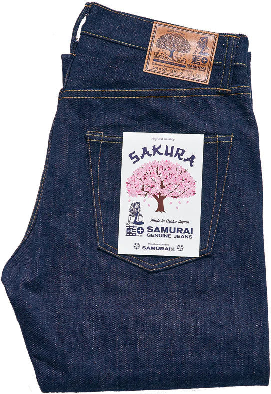 SAMURAI - Pre-Order: 18oz AI+ SAKURA CHERRY-BLOSSOM DYED SELVEDGE DENIM - REGULAR STRAIGHT S500AX-SAKURA - Tempo