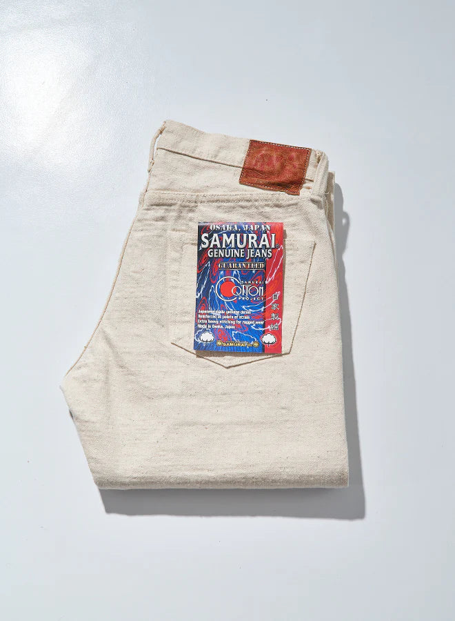 18oz Japanese Organic Cotton Ecru Selvedge Denim - Regular Straight OW