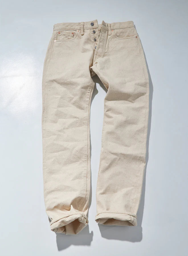 18oz Japanese Organic Cotton Ecru Selvedge Denim - Regular Straight OW