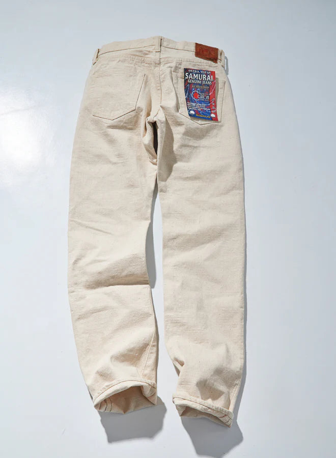 18oz Japanese Organic Cotton Ecru Selvedge Denim - Regular Straight OW