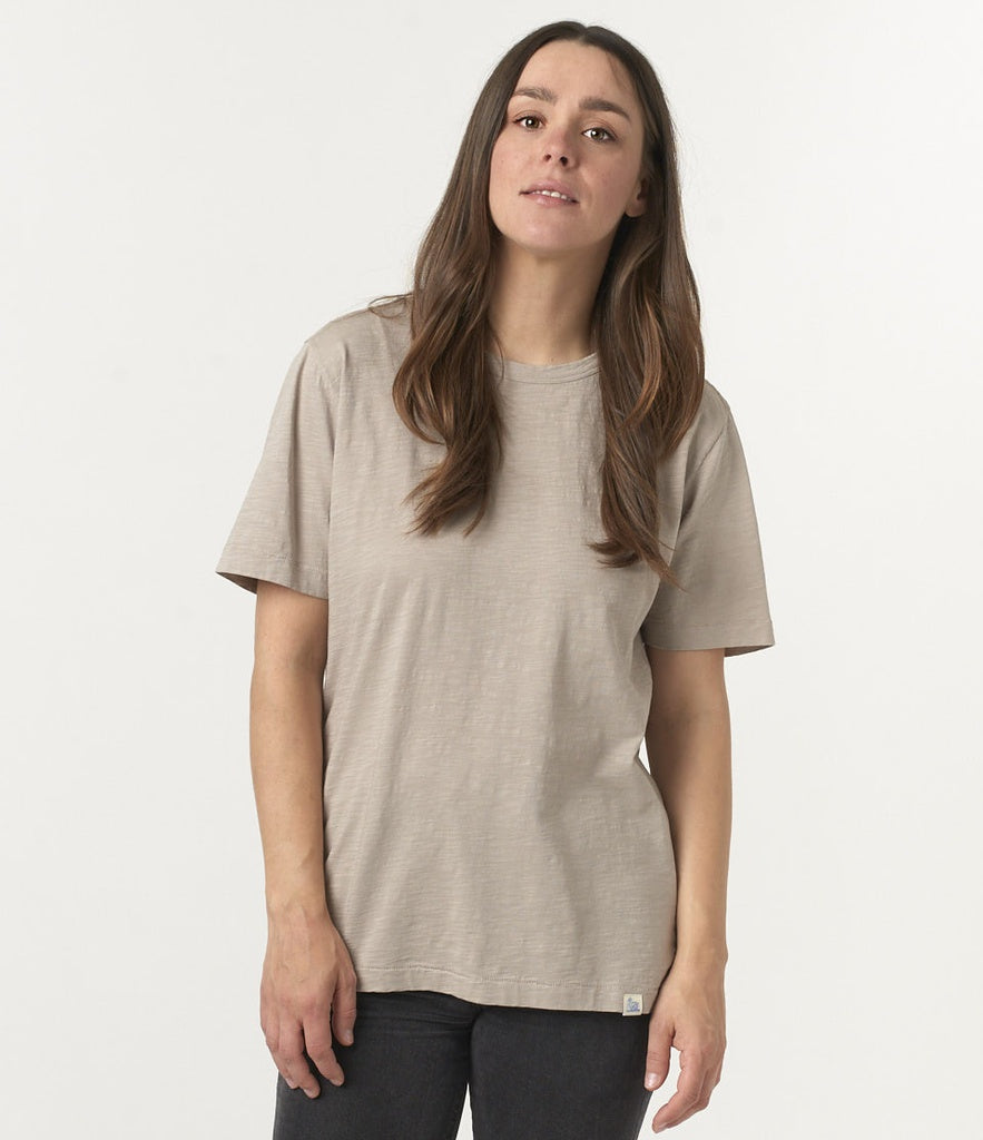 Unisex T-shirt PIMA SLUB cotton 4.9oz Relaxed Fit in Greige SCT04