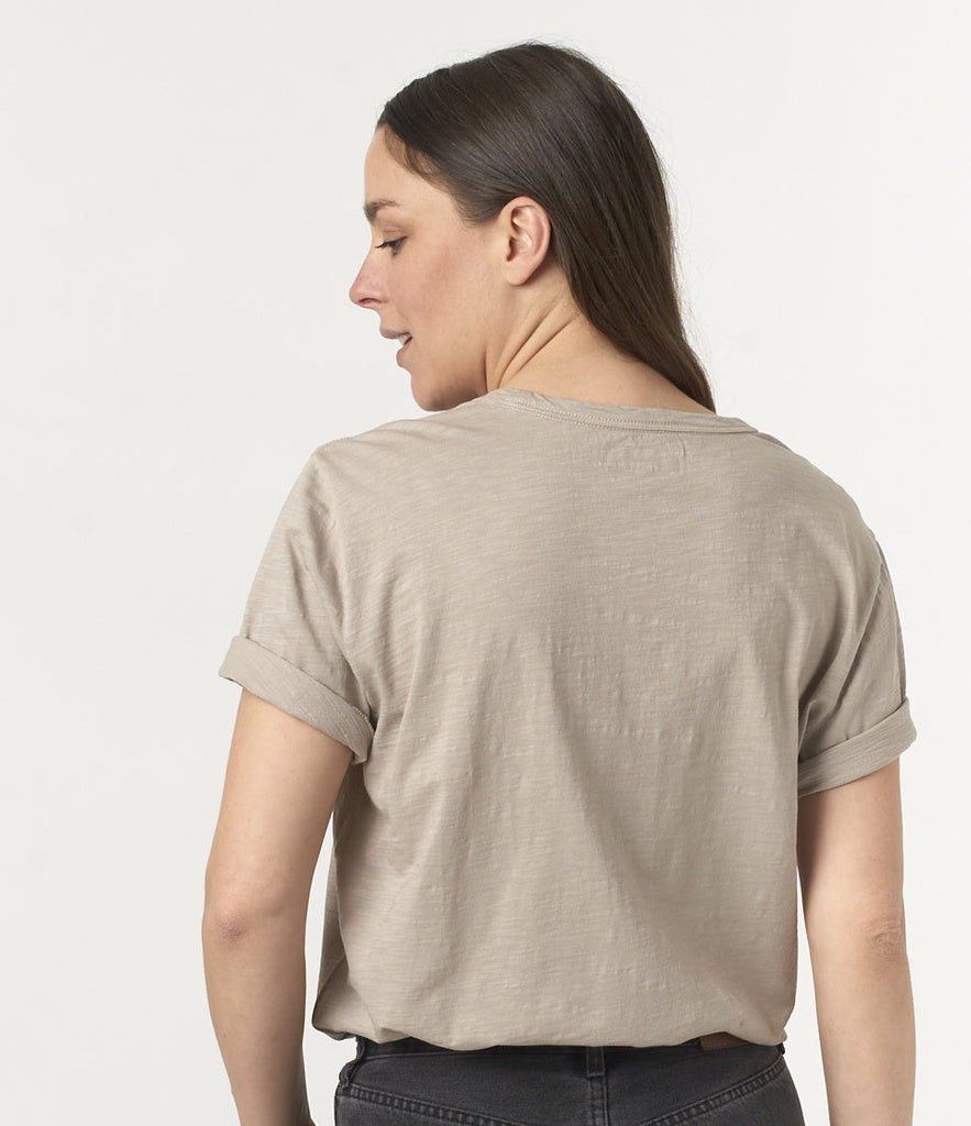 MERZ B. SCHWANEN - Unisex T-shirt PIMA SLUB cotton 4.9oz Relaxed Fit in Greige SCT04 - Tempo