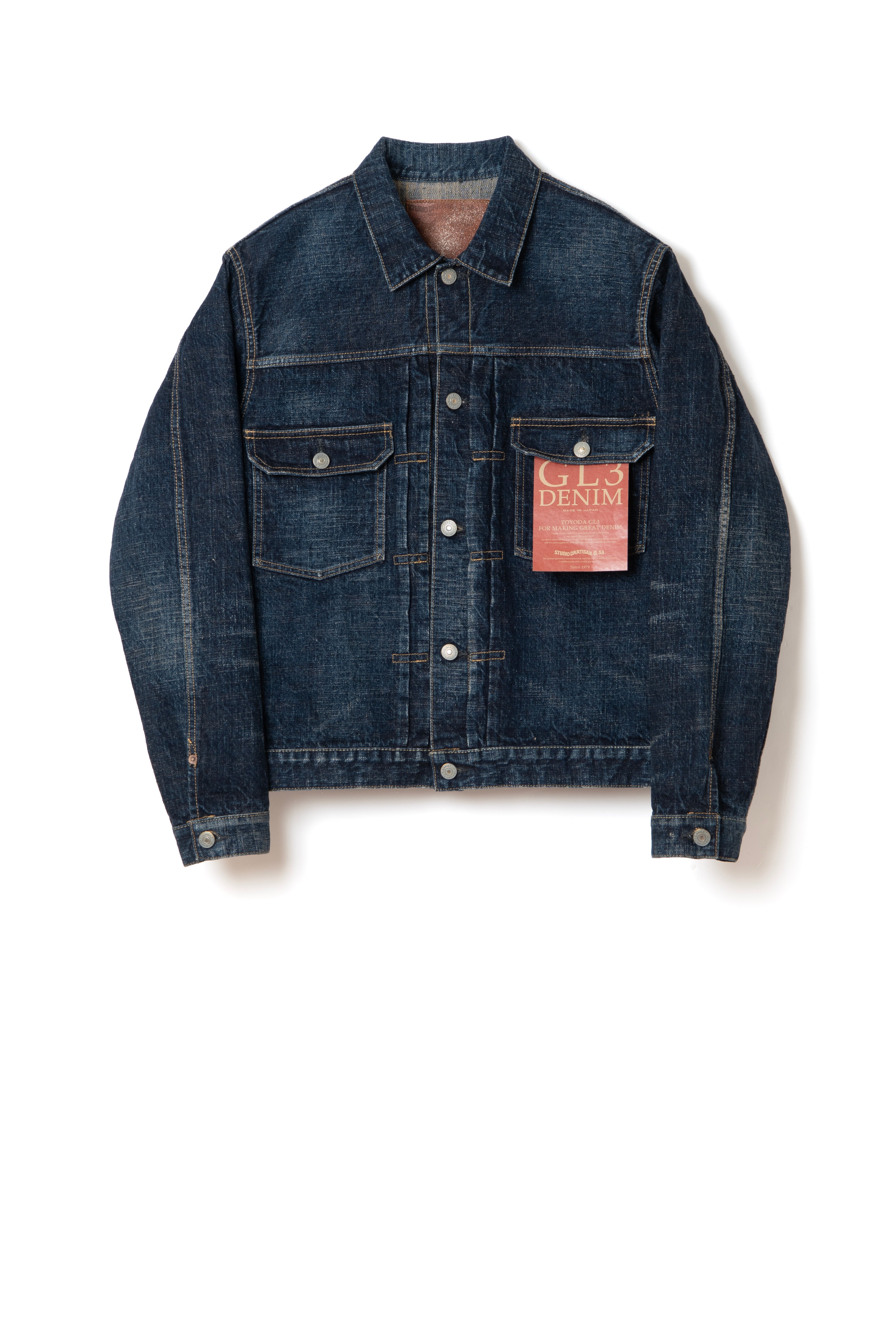 STUDIO D'ARTISAN - GL3 15oz. Selvedge Denim Type II Jacket - Distressed - Tempo