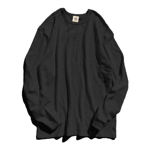 16oz Japanese Organic Cotton Long-Sleeve T-Shirt Hand-Dyed with Black Bean - Kuromame - Tempo