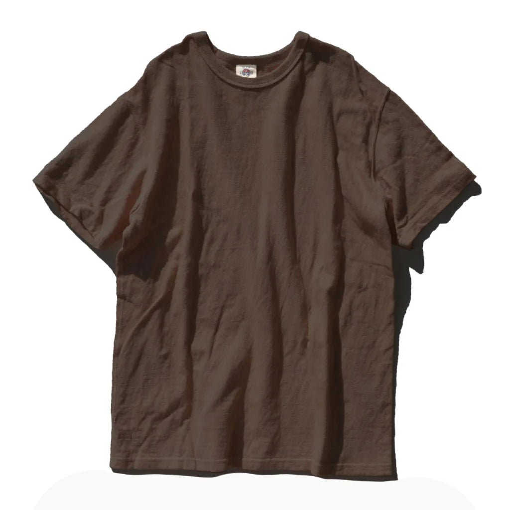 16oz Japanese Organic Cotton T-Shirt  Hand-Dyed with =Chestnut - Dark Kuri