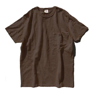 16oz Japanese Organic Cotton Pocket Tee Hand-Dyed with Chestnut - Dark Kuri - Tempo