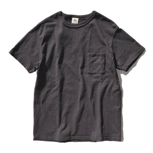 16oz Japanese Organic Cotton Pocket Tee Hand-Dyed with Black Bean - Kuromame - Tempo