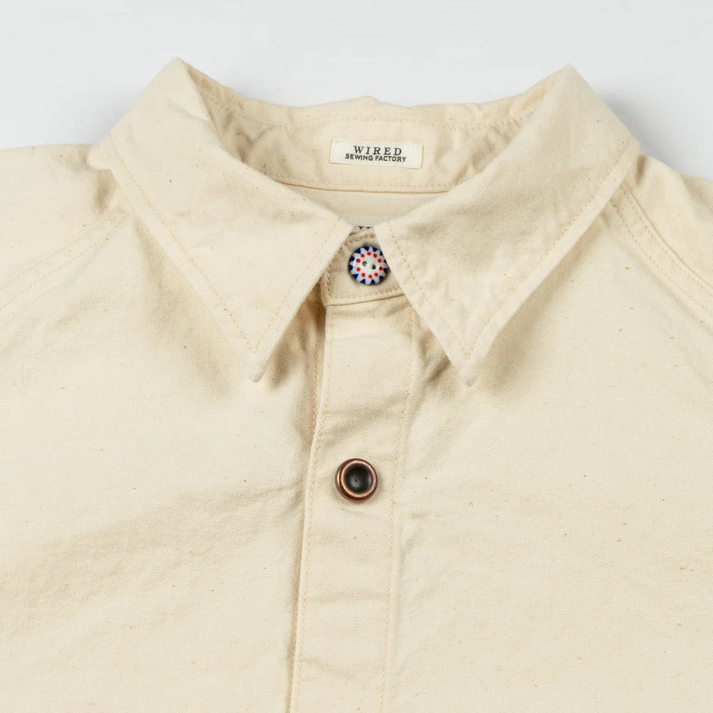 SEUVAS - Kurashiki Hampu 8oz Natural Canvas Raglan Shirt - Tempo
