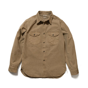 SEUVAS - Coffee Dyed 8oz Kurashiki Hampu Double Flap Pocket Shirt - Tempo