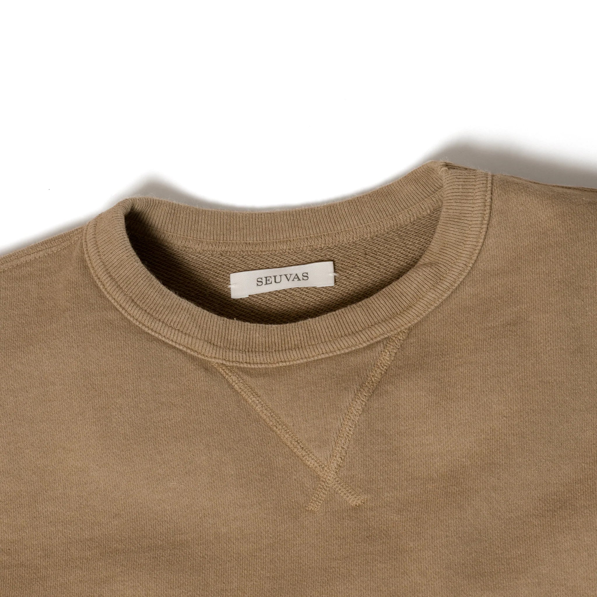Sweat-shirt tubulaire en polaire teinté café 