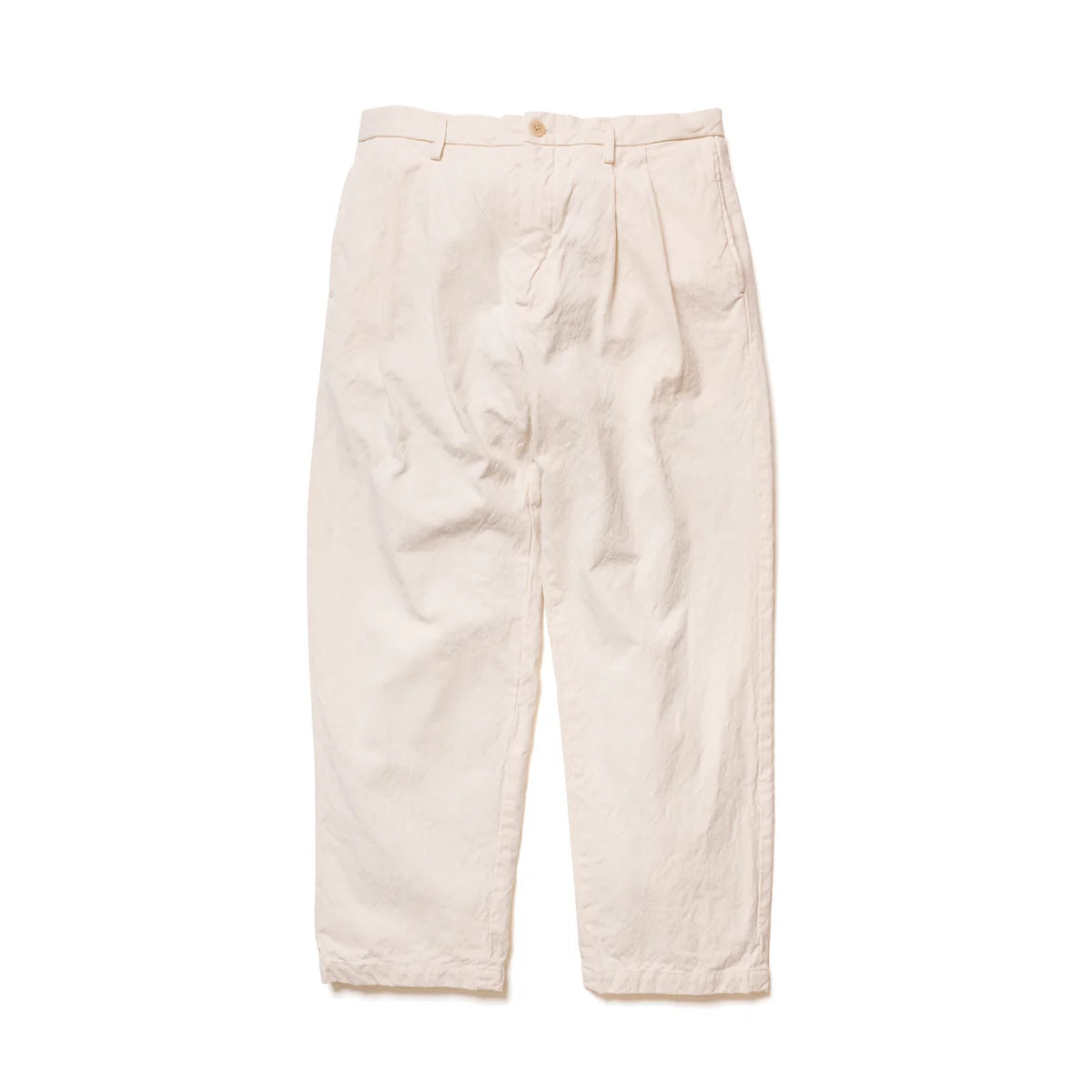 SEUVAS - Natural 10oz Kurashiki Hampu Two-Tuck Relaxed Tapered Trousers - Tempo