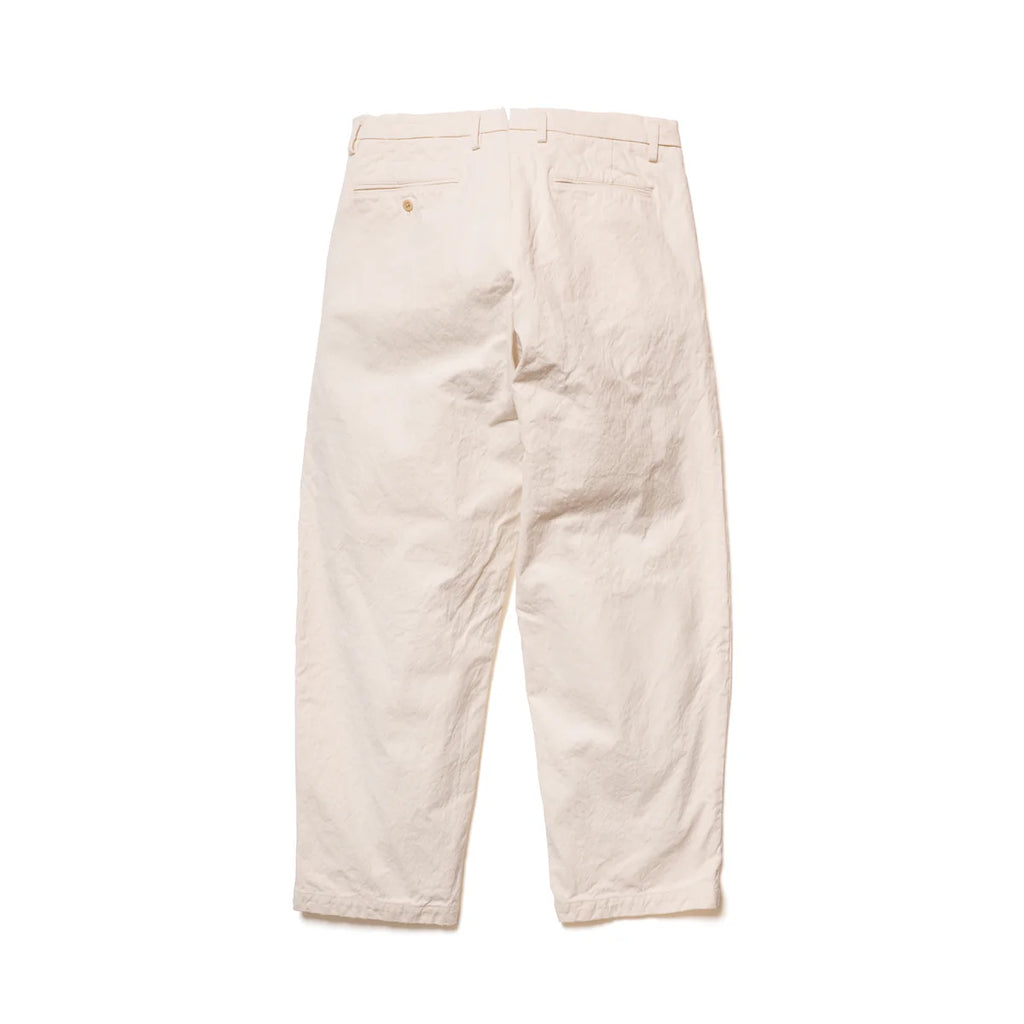 SEUVAS - Natural 10oz Kurashiki Hampu Two-Tuck Relaxed Tapered Trousers - Tempo