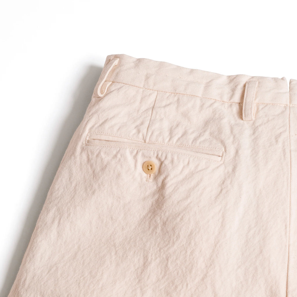 SEUVAS - Natural 10oz Kurashiki Hampu Two-Tuck Relaxed Tapered Trousers - Tempo
