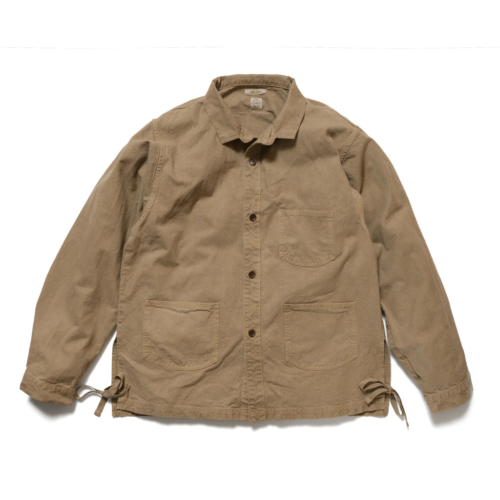 SEUVAS - Coffee Dyed 8oz Kurashiki Hampu Wing Collar Shirt Jacket - Tempo