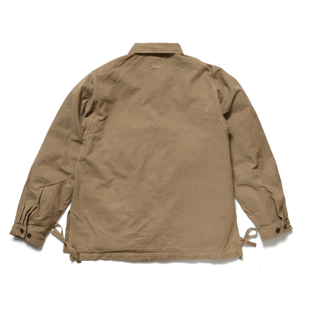 SEUVAS - Coffee Dyed 8oz Kurashiki Hampu Wing Collar Shirt Jacket - Tempo