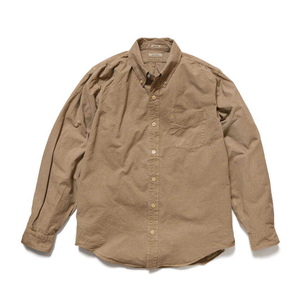 Kaffeegefärbtes 8oz Kurashiki Hampu Button-Down-Hemd