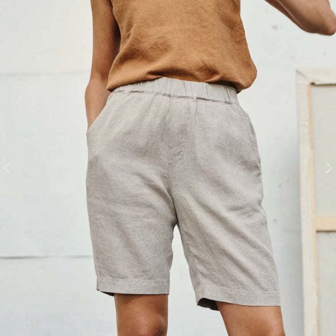 Linen Cumin Shorts - Natural - Tempo
