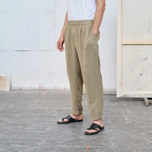 Linen Acorn Trousers - Khaki - Tempo