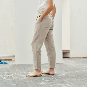 Linen Acorn Trousers - Natural