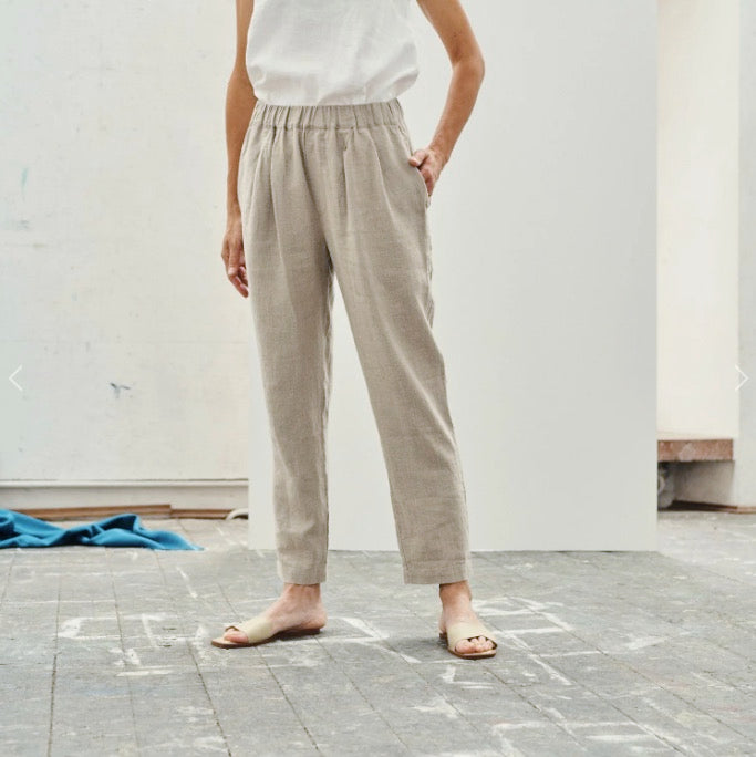 Linen Acorn Trousers - Natural