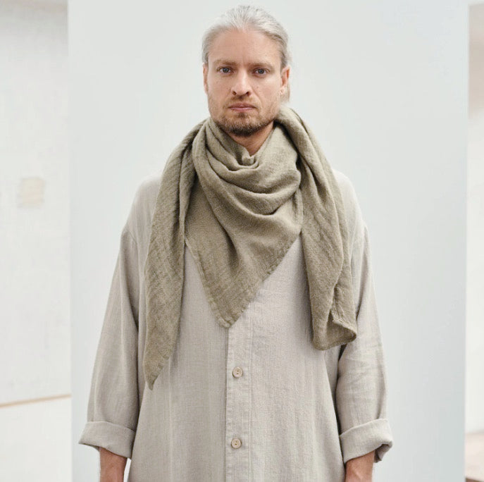 Linen Lupine Scarf - Khaki - Tempo