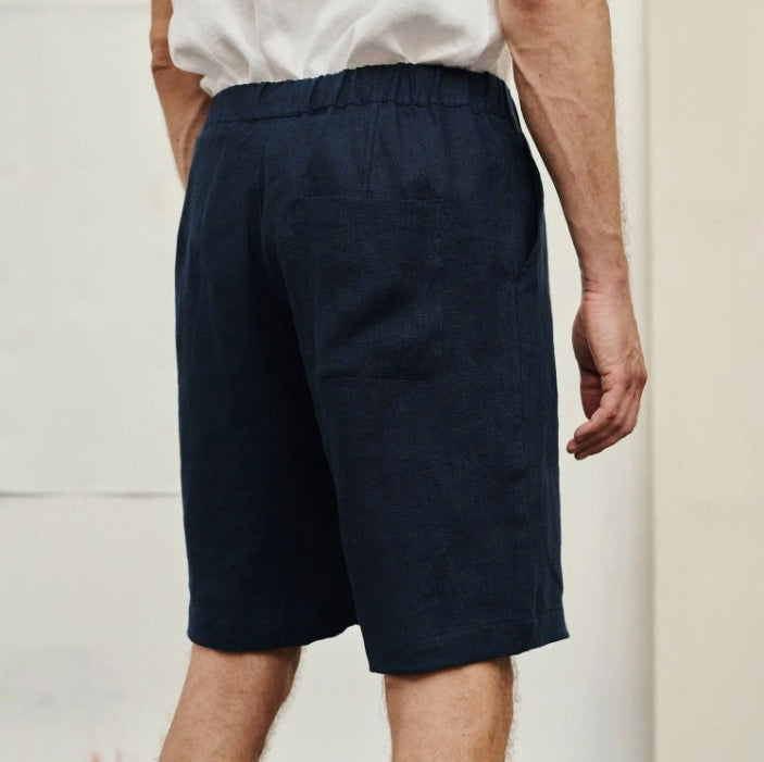 Linen Cumin Shorts - Bilberry Blue - Tempo