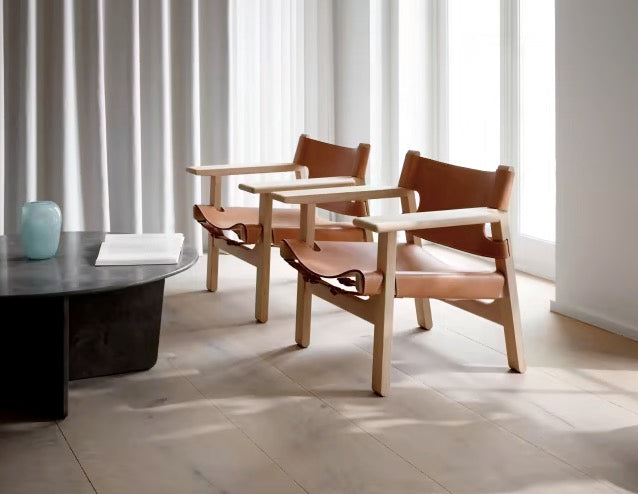 The Spanish Chair | Natural Leather, Soap Oak