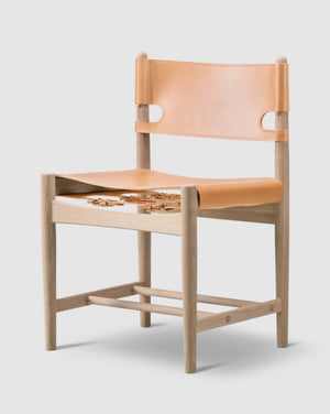 The Spanish Dining Chair | Natural Leather, Soap Oak
