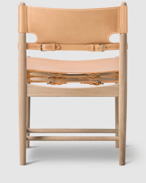 The Spanish Dining Chair | Natural Leather, Soap Oak