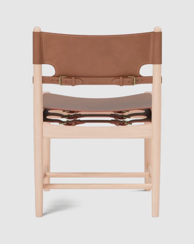 The Spanish Dining Chair | Cognac Leather, Light Oil Oak - Tempo