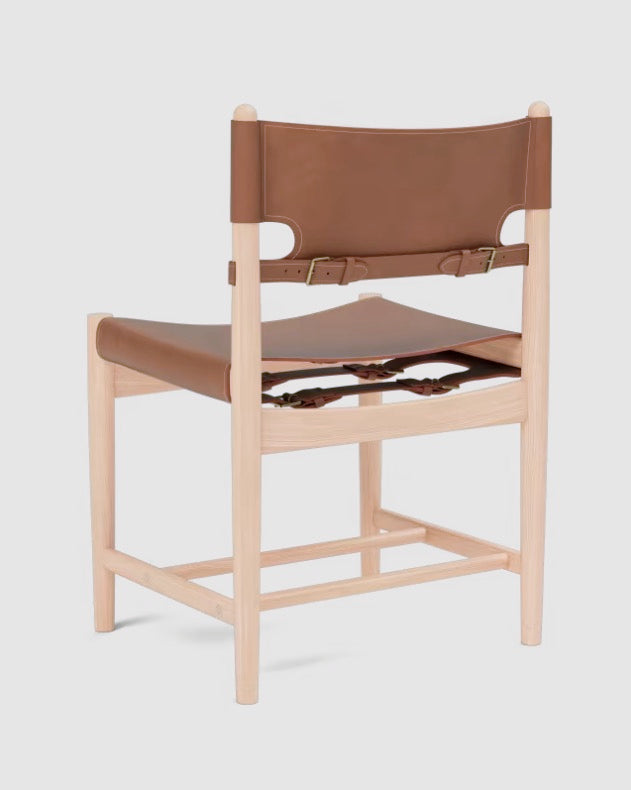 The Spanish Dining Chair | Cognac Leather, Light Oil Oak - Tempo