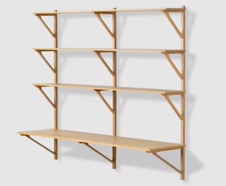 BM29 Shelf | 2 x 4 with Desk | Oak or Walnut - Tempo