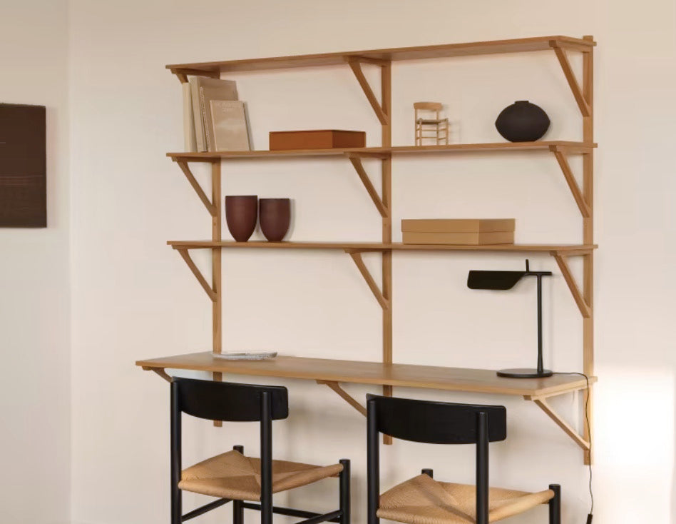 BM29 Shelf | 2 x 4 with Desk | Oak or Walnut - Tempo