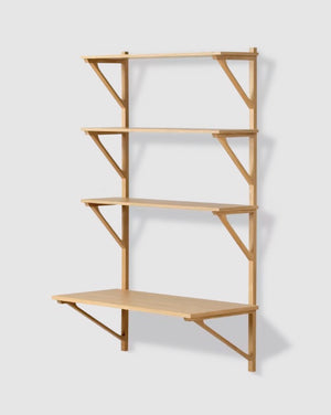 BM29 Shelf | 1 x 4 with Desk | Oak or Walnut - Tempo