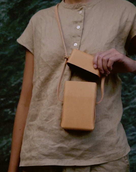 Woven Camera Pouch in Natural - Tempo