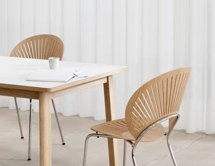 FREDERICIA - SAMPLE | Trinidad Chair in Oak Lacquer + Chrome - Tempo