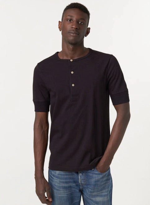 THE ORIGINALS | 207 Loopwheeled Henley 7.2oz Classic Fit in Black