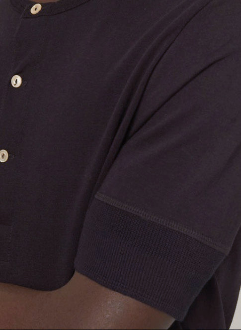 THE ORIGINALS | 207 Loopwheeled Henley 7.2oz Classic Fit in Black