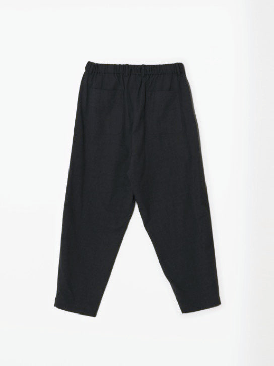 Brushed Wool Gabardine Tapered Pants | Black - Tempo