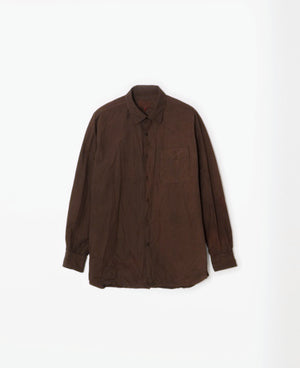 Max High-Count Typewriter Kakishibu Garment-Dye Collar Shirt