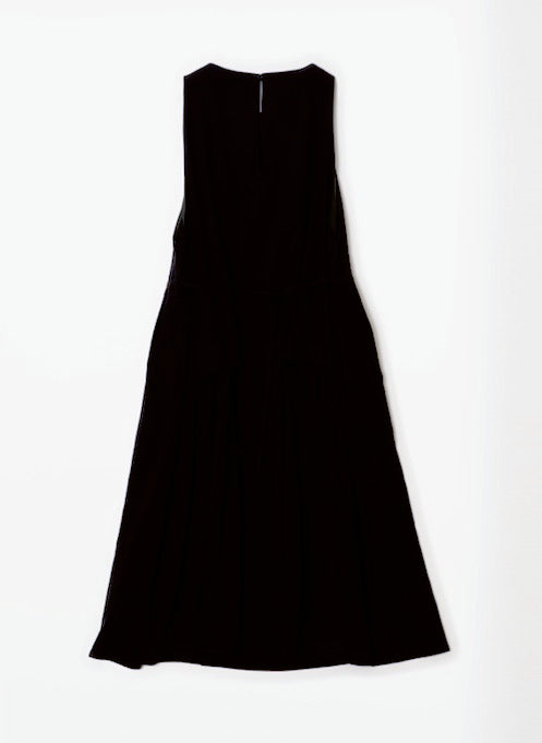 YOKO SAKAMOTO - Cotton Twill Layered Dress | Black - Tempo