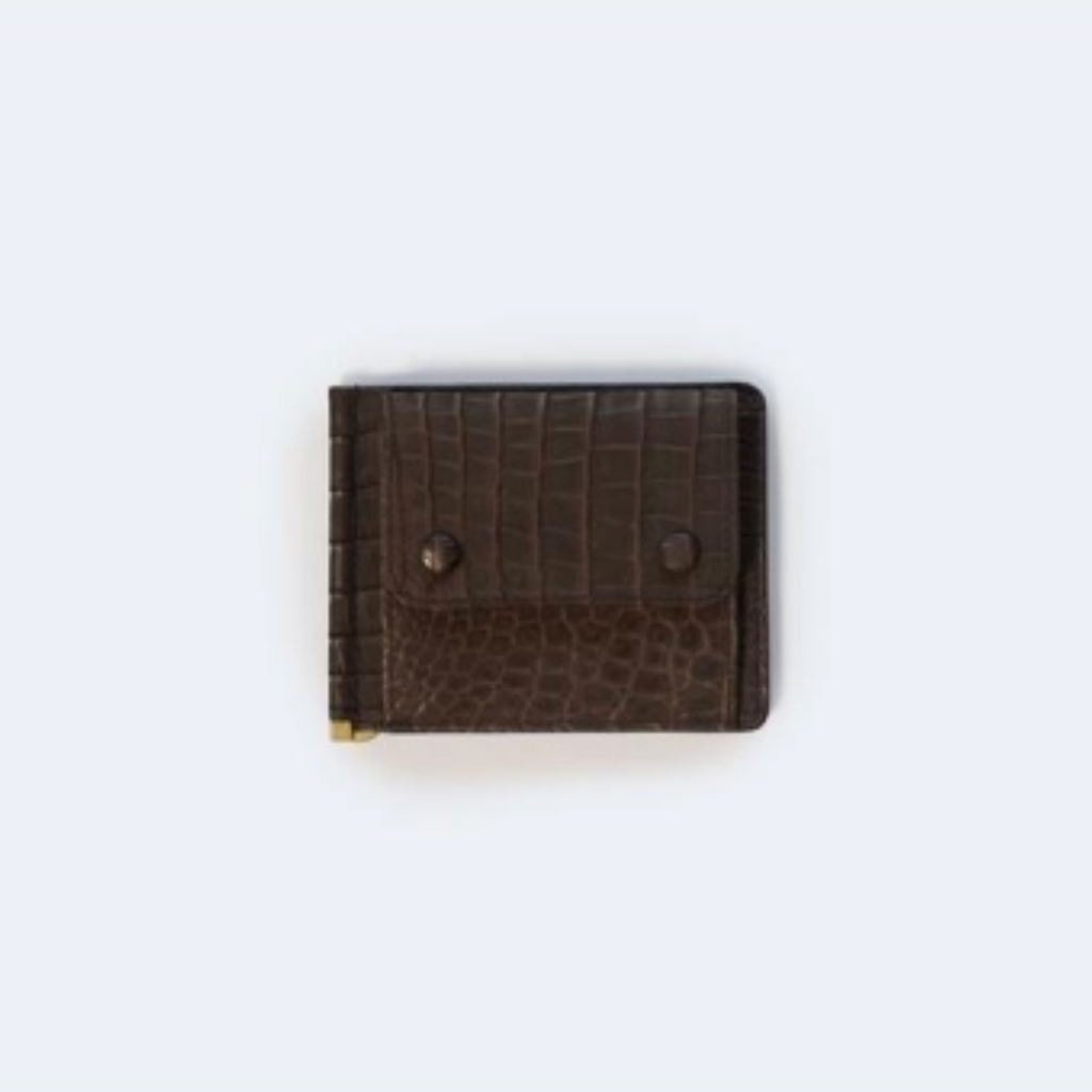 French Crocodile Money Clip | Brown or Black