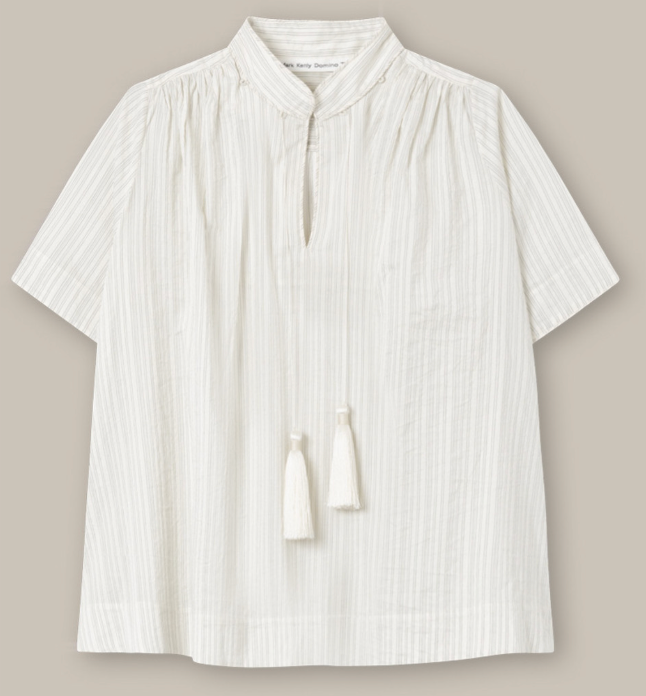 MKDT STUDIO - Blair Striped Silk Shirt in Ecru - Tempo