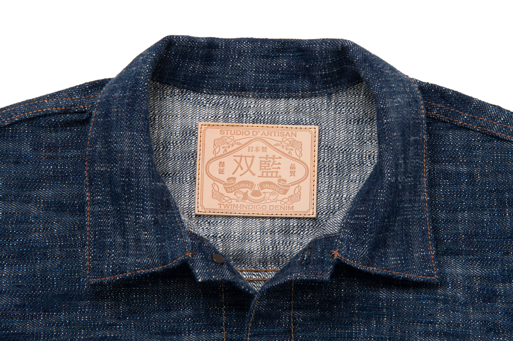 STUDIO D'ARTISAN - Sou-Ai Natural Twin-Indigo Kase Hank-Dyed 16oz Selvedge Denim Type II Jacket - Tempo